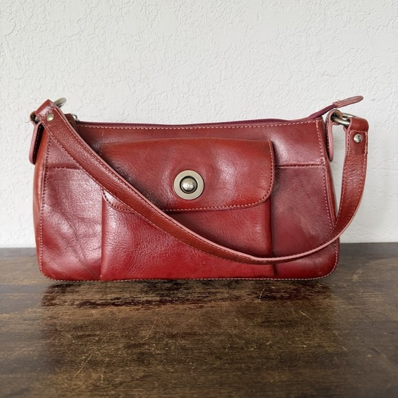 Wilsons Leather Handbags - VTG Wilsons Italian Leather Pelle Studio Y2K Hobo Shoulder Bag Red Retro